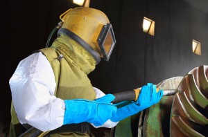 Dry Blasting with PPE