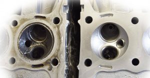 Motorcycle Head Before and After Wet Blasting